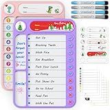 2-Pack Magnetic Chore Chart for Kids, ADHD Task Tracker Easy-Check Routine Dry Erase Board, to-Do List Planning Tool with Stand for Fridge/Desk/Home/School, 6 Reusable Sheets, 4 Markers