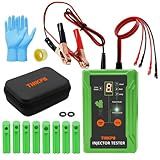 THIKPO Universal Fuel Injector Tester Cleaner Tool Kit, DIY Cleaning Tool with 8 Pulse Modes, 4 Wire Dual Channel for 2 Injectors, 8 Size Adapters, 12V/5V Output Power