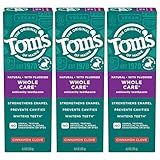 Tom's of Maine Whole Care Natural Toothpaste with Fluoride, Cinnamon Clove, 4.0 oz. 3-Pack (Packaging May Vary)