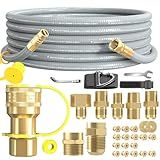 12FT 1/2" ID Natural Gas Hose with Quick Connect Fitting for BBQ, Grill, Pizza Oven, Patio Heater. for Weber, Char-Broil, Pizza Oven, Patio Heater,NG Grill and Natural Gas Conversion Kit