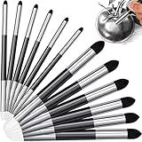 Kosiz Blending Sponge Pen Double Headed Rub and Buff Washable Rubbing Sponge Brush Sketch Wipe Reusable Blending Stump Drawing Art Blenders for Artist Highlight Shadow Tool (White,Black,6 Pcs)