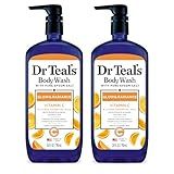 Dr Teal's Body Wash with Pure Epsom Salt, Glow & Radiance with Vitamin C & Citrus Essential Oils, 24oz (Pack of 2)