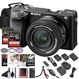 Sony Alpha a6400 Mirrorless Camera with 16-50mm Lens & Battery Bundle
