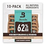 Boveda 62% RH Size 8-10 Pack Two-Way Humidity Control Packs - for Storing 1 oz - Moisture Absorber for Small Storage Containers - Humidifier Packs - Hydration Packets w/Resealable Bag