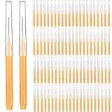 Patelai 100 Pcs Braces Dental Brushes,Orange,Ideal Size