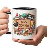 Custom Teacher Name 3D Inflated Effect Printed Mug, Personalized Teacher Appreciation Gift, End of Year Teacher's Present, Back to School Gift, Thank You Teachers Cup, New Teacher's Student Gift 15