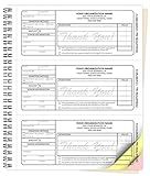 Custom Printed 8.5 x 7 inches (3 per Page) Carbonless Non-Profit Charitable Donation Receipt Books - NCR 3-Part Spiral Bound Pads with Manila Cover Personalized Company Name and Number - 300 Qty