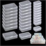 Bead Organizers and Storage-28 Pcs Small Plastic Boxes,Mini Clear Plastic Storage Boxes with Lids,for Jewelry Making Organizer,Containers Hair Accessories, Earrings,Crafts,Sewing Supplies Bead Storage