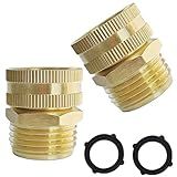 AOPANDA Brass Garden Swivel Pipe Fitting 3/4" GHT Female x 3/4" GHT Male Thread Garden Hose Threaded Adapter (Pack of 2).