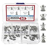 AIMUNOK 60pcs GPU Graphics Card Back Plate Heatsink Screws Spring Screws Phillips CPU Mainboard Radiator Fixing Bolts M2 M2.5 DIY