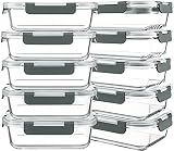 KOMUEE 10 Packs 30 oz Glass Meal Prep Containers with Lids