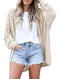 Womens Summer Crochet Lightweight Cardigan Coverups Boho Kimono Long Sleeve Open Front Knitted Outwear Cover Up Outfits A-Beige