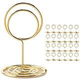 Hoewina 26Pcs Table Number Holders, Place Card Holder, Wire Picture Holder, Small Size Table Card Holders, Photo Holder for Centerpieces, Wedding Reception, Party, Birthday (Gold)
