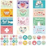 Fancy Land Medical Thank You Cards Nurses Doctors Healthcare Workers Appreciation Cards with Envelopes for Graduation Nurses' Day 24Pcs