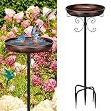 Daoeny 35In Metal Bird Bath for Outside, Vintage Freestanding Birdbaths & Birdfeeder, Bird Baths Feeder Bowl for Outdoors Garden Patio Yard Lawn Decor, Upgraded 5-Pronged Base (Antique Bronze)