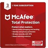 McAfee Total Protection | 3 Device | Antivirus Internet Security Software | VPN, Password Manager, Dark Web Monitoring | 1 Year Subscription | Download Code