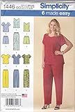 Simplicity 1446 Easy to Sew Women's Shirt, Pants, and Shorts Sewing Patterns, Sizes 26W-32W