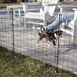 25in H (5 Fence Panels) No Dig Easy Install Zippity Black Metal Fence, Decorative Fence Ideal for Garden Fencing for Dogs, Temporary Fence or Garden Fence Animal Barrier, WF29001