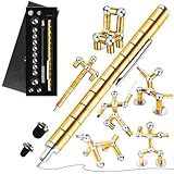 Moonhua Magnetic Fidget Pen, Gold Modular Magnet Writing Tool for Adults, DIY Multifunctional Decompression Desk Toy, Unique Birthday Gift for Office, Holiday Present for 14 Years and Up