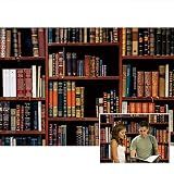 DASHAN 7x5ft Bookshelf Backdrop Vintage Library Backdrop Bookcase Online Teaching Office Photo Backdrop for Video Conference Antique Back to School Photography Background School Graduation Photo Prop