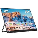 InnoView Portable Monitor, 18'' 2K QHD 100% DCI-P3 Large Portable Monitor for Laptop 2560x1600 500 Nits IPS Eye Care HDR FreeSync Frameless Laptop Screen Extender for Mac Switch Xbox PS4/5