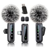 Uewpv Wireless Mini Microphone for iPhone 15/16/17, iPad, Android, Wireless Lavalier Microphone with Noise Reduction, Portable USB C Lapel Mic for Video Recording, Vlog, Tiktok, YouTube