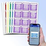 Scanlily Smart QR Label System Using AI for Storage Bins, Moving and Organization - 72 Square Stickers in six Colors - 2.5in (6.35cm)