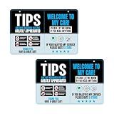 Driver Rating Sign for Rideshare, 5 stars Tips Uber and Lyft Sign for Car, Taxi Rating Appreciated Includes Strings and Cord Locks, 9 x 6 Inch