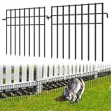 35 Panels Animal Barrier Fence, 13in(H) x 35.5ft(L) Dog Digging Fence Barrier, 1.2 in Gap Anti Dig Garden Edging Border, Rustproof Metal Ground Defense Border for Outdoor