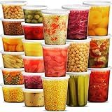 JoyServe Deli Food Storage Containers with Lids - (48 Sets) 24-32 Oz Quart Size & 24-16 Oz Pint Size Plastic Airtight Takeout Meal Prep Storage, BPA-Free, Dishwasher, Microwave Safe