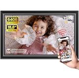 64GB 15.6" Frameo Digital Picture Frame WiFi, Large Electronic Photo Frames