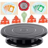 11”Rotate Turntable Sculpting Wheel Painter's Rotate Turntable Kits Acrylic Pouring Strainers Painting Cone Stand Disposable Aprons for DIY Pouring Acrylic Paint Creating Unique Patterns Art Supplies