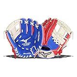 Mizuno unisex-teen GPP1100Y3MEC Prospect Series PowerClose Baseball Gloves, 11", Left Hand, Red/Cream/Royal Deep III Web, 1 Count (Pack of 1)