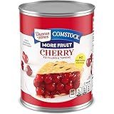 Duncan Hines Comstock More Fruit Cherry Pie Filling and Topping, Thanksgiving Baking, 21 oz. (Pack of 8)