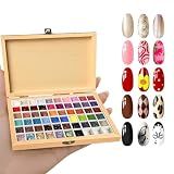 GZIXBDA Sponge Mini Paint Patting Gel Polish & Tools Kit, 57 Colors Ombre Nail Gradient Painting Gel Blush Blooming for UV LED Cured Pigment Gel for Beginner & Salon