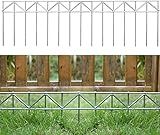 GRELWT 5 Pack 32" L x 10" H Animal Barrier Fence, No Dig Fence Patented Product, 5.5mm Galvanized Stakes with 2.1" Spacing, Anti Digging for Dogs Outdoor Yard Patio, Total 13.3Ft(L) X 10in(H) Silver