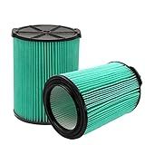VF6000 5-Layer Pleated Replacement Vacuum Filter Compatible for Ridgid Shop Vac 5-20 Gallon Wet/Dry Vacuums （2 Packs）