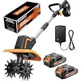 SOARFLY Cordless Tiller Cultivator for Gardening, 9" Width 6.6" Depth
