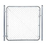 Adjust-A-Gate Chain Link Fence Gate w/Round Frame, Fits 24-72 in. Openings & Up to 12 ft. - Heavy-Duty Outdoor Reinforcement & Accessories for Gates and Fences