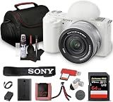 Sony ZV-E10 Mirrorless Camera with 16-50mm Lens & Tripod (White) Bundle