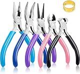 5 Packs Jewelry Pliers Set, Making Tools With Needle/Round/Chain/Bent/Zipper Pliers, Supplies Repair/Cut Kits for Crafting