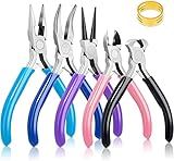 5 Packs Jewelry Pliers Set, Making Tools With Needle/Round/Chain/Bent/Zipper Pliers, Supplies Repair/Cut Kits for Crafting