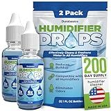 Durabasics [2 Pack] Humidifier Drops for Cleaning - Food Grade Humidifier Cleaner Slows Buildup & Scaling - Cleans & Deodorizes Water - Suitable for All Models - 200+ Day Supply - Made in USA