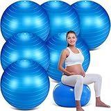 Hungdao 6 Pack Exercise Ball Bulk Inflatable Pregnancy & Workout Ball 22 Inch Heavy Duty Pilates Ball for Yoga Stretching Therapy Balance Physical Fitness(Blue)