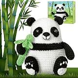 Crochetta Crochet Kit for Beginners, Crochet Kit w Step-by-Step Video Tutorials, Crochet Starter Kit Learn to Crochet Kits for Adults Kids Beginners, Crochet Kit Panda (40%+ Yarn Content)