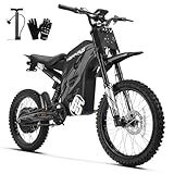 HAPPYRUN G300 Pro Electric Dirt Bike for Adults, 6500W Motor - 45° Slope, 50 MPH and 60-Mile Range 72V/30Ah Removable Battery, Hydraulic Brakes & Full Suspension Electric Motorcycle (Black)