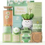 Uongeod Birthday Gifts for Women,Happy Birthday Gifts for Women 11PCS Birthday Basket for Women Green Best Friend Birthday Gifts Baskets for Women Mom Wife Daughter Aunt Sister Coworkers