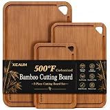 Bamboo Cutting Board 3-Piece Wooden Bread Boards for kitchen