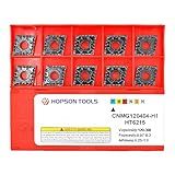 Hopson Tools Carbide Turning Inserts CNMG 431 Cnmg120404 for Finishing Cutting Steel, Cnmg Insert for Lathe Turning Tools, 10 PCS.