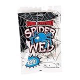 Kangaroo 200 sq. Ft Fake Spider Webs Decorations - Spiderweb Webbing Halloween Cobwebs Decor - Scary Halloween Decor Indoor Outdoor Party Wall, Graveyard Decoration Props - 4 Fake Spiders Included